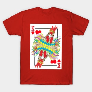 King Of Hearts Rooster playing card T-Shirt